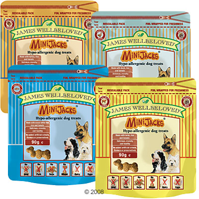 James Wellbeloved Minijacks Hypo-allergenic Dog Treats - Lamb: 3 X 90 G