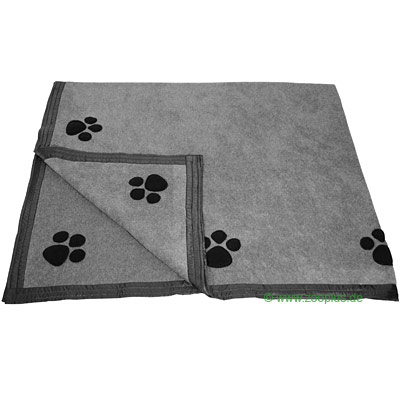 Pawprint Dog Blanket grey/black - 150 x 100 cm