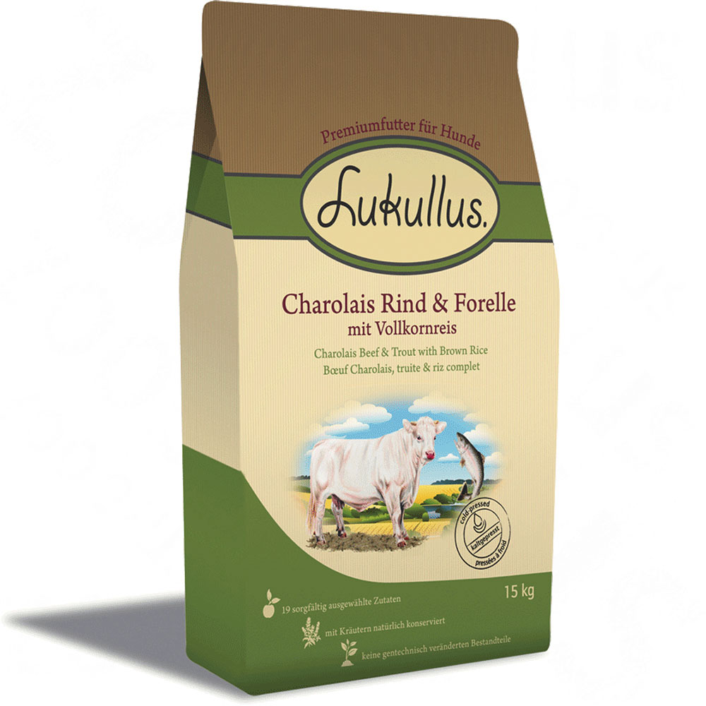 Lukullus Dog Food Charolais Beef and Trout - 1.5 Kg