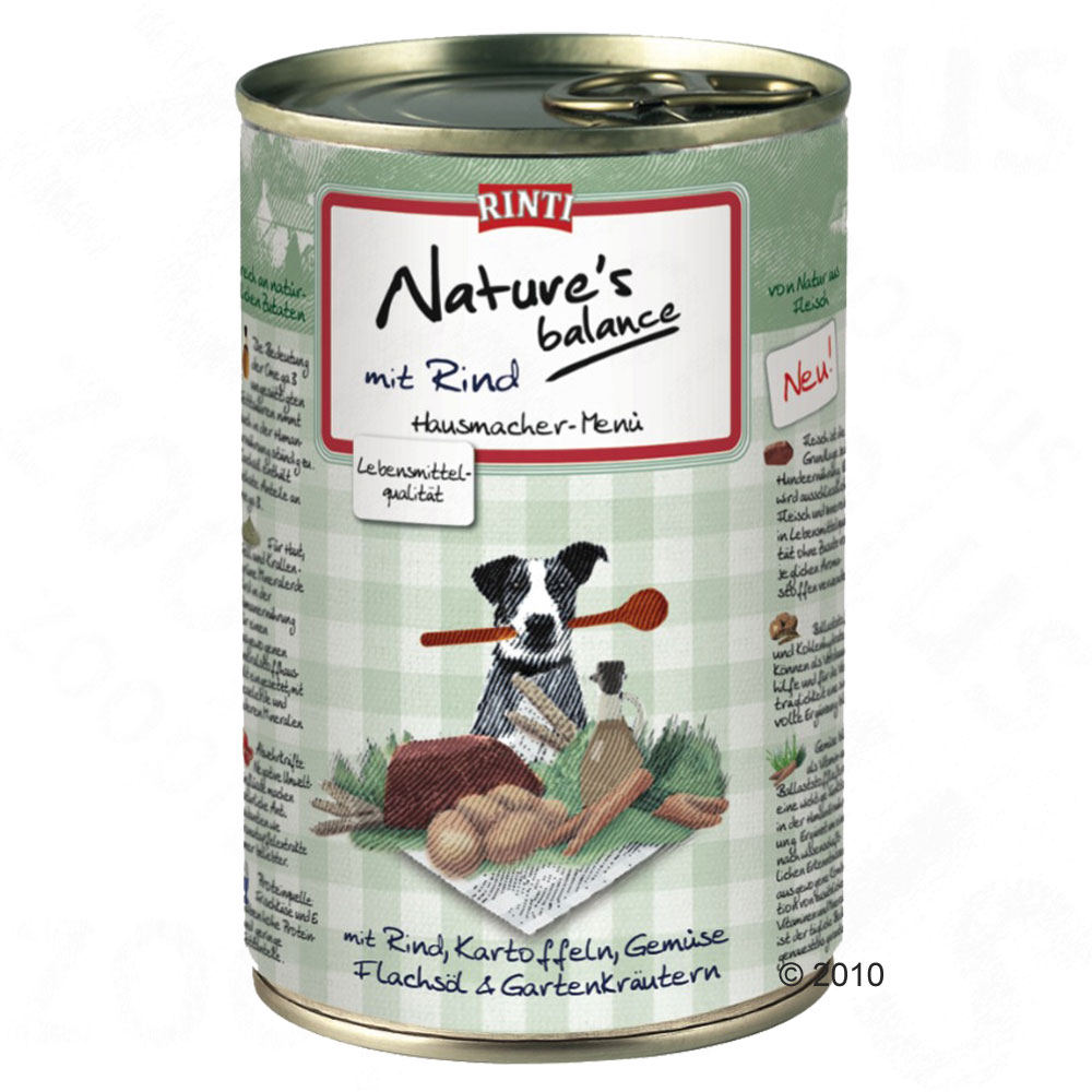 Rinti Nature´s Balance 6 X 400 G With Venison, Wholemeal Pasta, Peppers, Flax Oil Garden Herbs