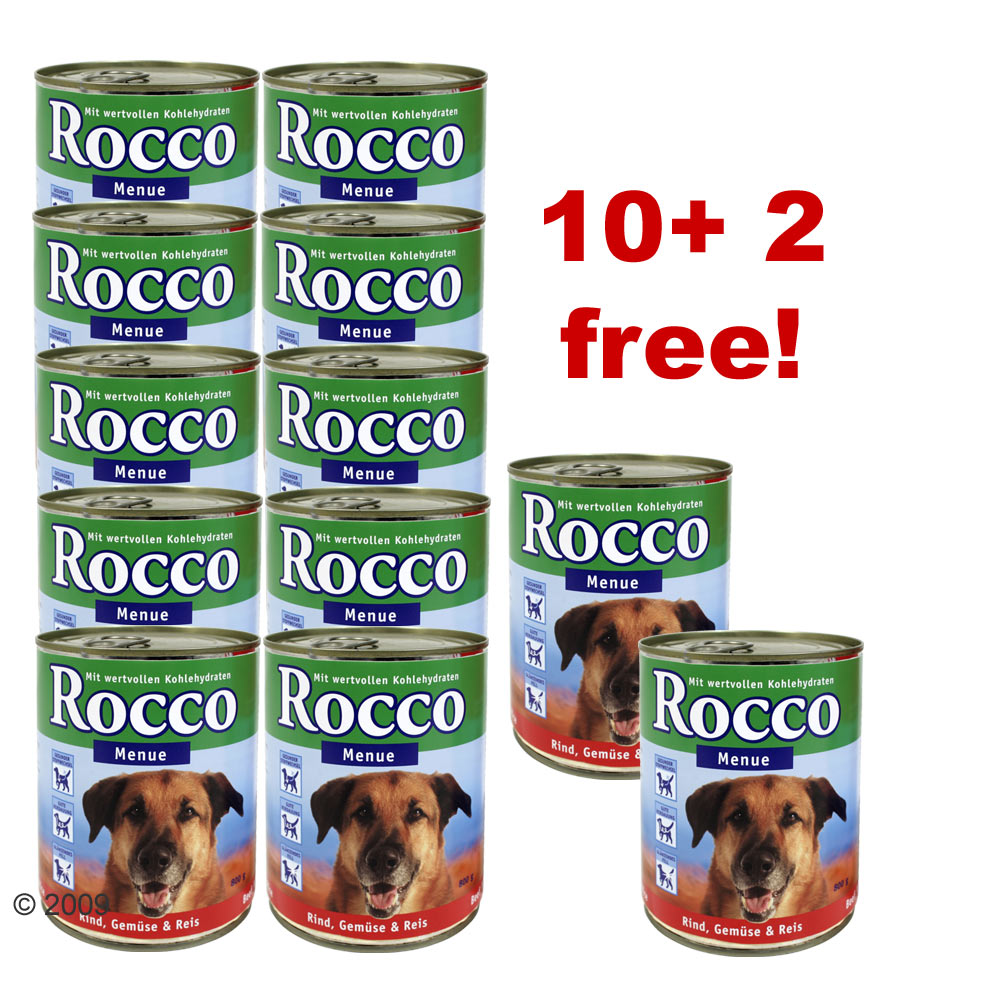 Rocco Menu 10 X 400 G + 2 Cans Free! - Poultry  Vegetables and Rice