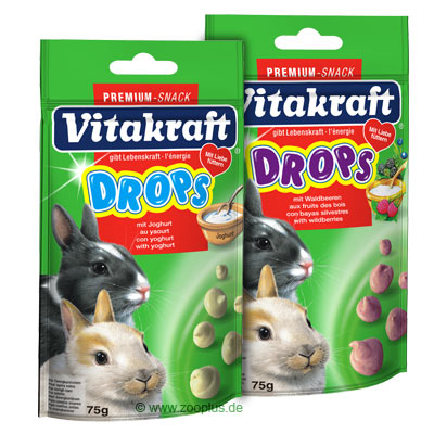 Vitakraft Drops for Dwarf Rabbits 75 g - 5 x Forest Berry