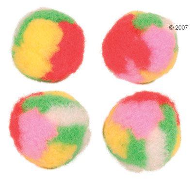 Trixie Pompom Balls with Catnip - multi-coloured