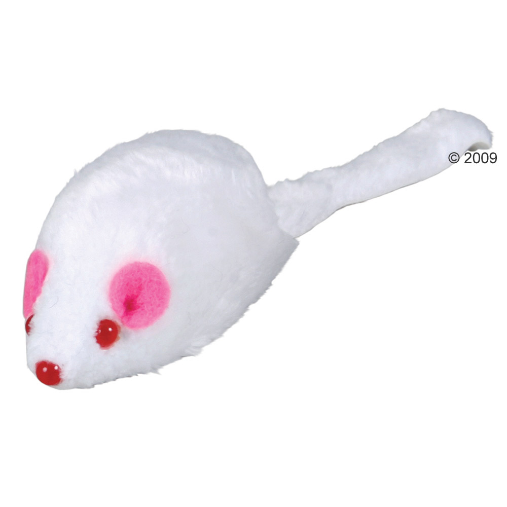 Trixie Toy Mouse with Squeaker - White