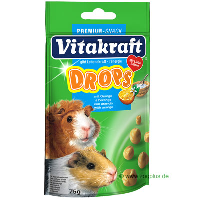 Vitakraft Guinea Pig Drops 75 g - 5 x Pack of Fruit with Orange