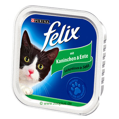 Felix Chunks in Gravy, 32 x 100 g - Rabbit + Duck