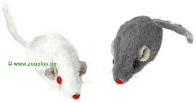 Short-Haired Toy Mice - with Bells - Grey