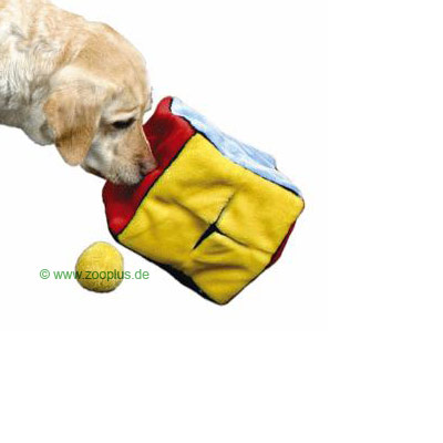 Plush Cube Dog Toy with 4 Balls - approx. 21 cm