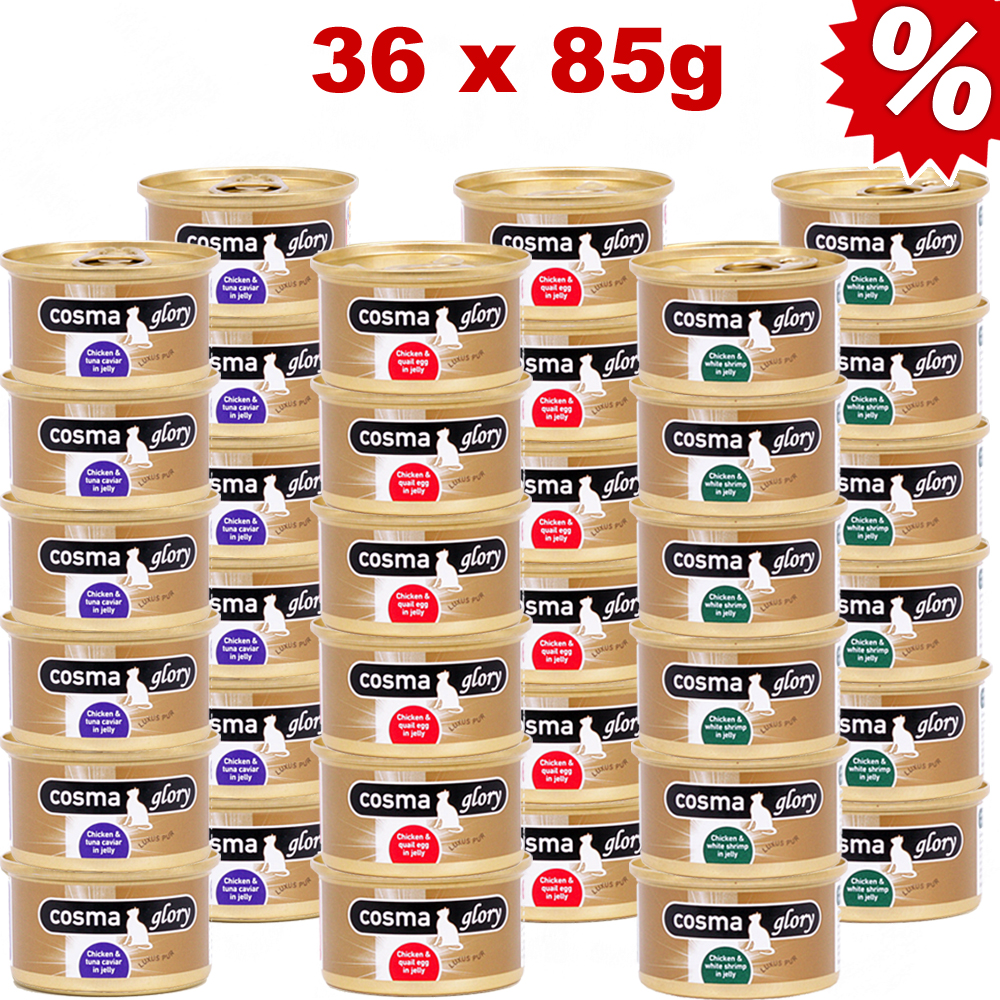 Cosma Glory Saver Pack 36 X 85 G - Chicken and White Shrimp