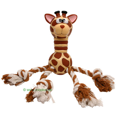Vinyl Giraffe Training Toy - approx. 20cm body, 4 x 15cm rope legs