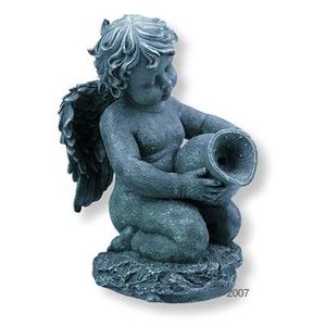 Statue of Kneeling Angel with Vase