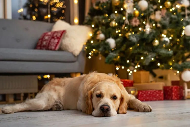 Dogs and Christmas trees